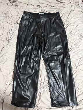 Abercrombie & Fitch Black Faux Leather Pants